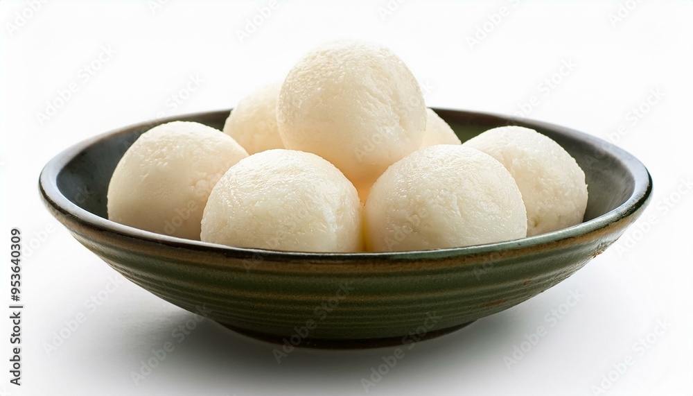 Indian famous sweet food rasgulla on white background