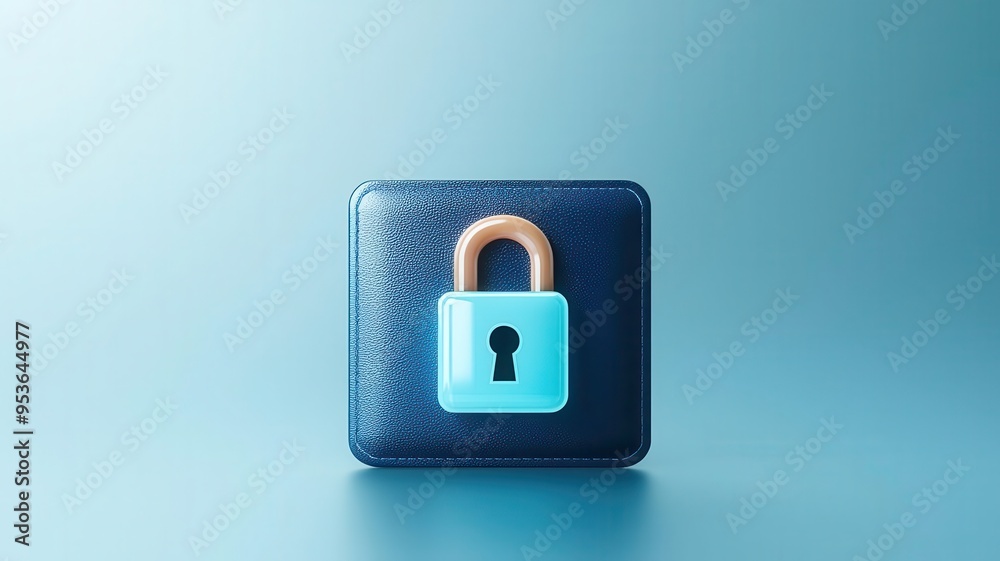 A digital wallet with a lock icon, symbolizing privacy and security in online transactions, Wallet lock icon, Private digital payments A digital wallet with a lock icon, symbolizing privacy and security in online transactions, Wallet lock icon, Private digital payments