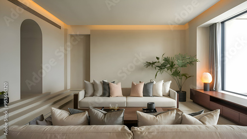 Modern living room interior - 3d render