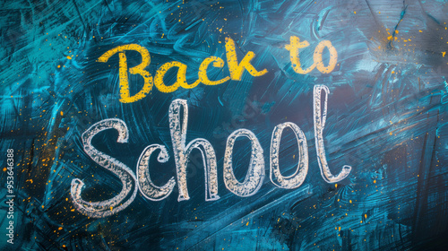 School blackboard with Back To School written in colored chalk. Back to school background.