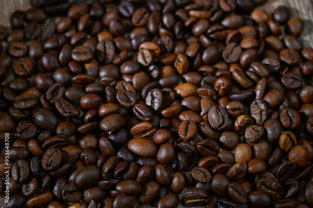 Background of roasted coffee beans with pleasant aroma Background of roasted coffee beans with pleasant aroma