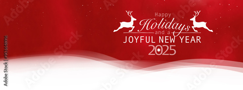 Weihnachtskarte Happy Holidays and Joyful New Year 2025
