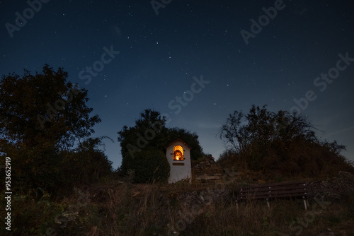 Bildstock Maria Rast mit Sternbild vom Großen Wagen in Oberwesel-Urbar, Mittelrheintal  photo