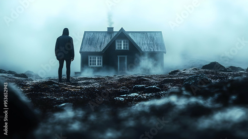A lone figure stands in a f...