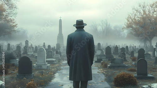 A lone figure walks through...