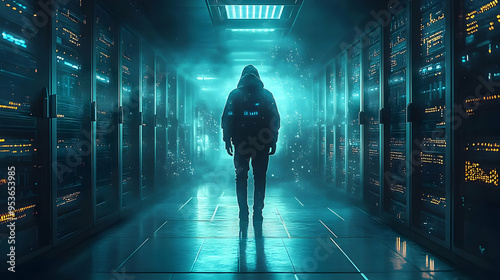 A lone figure walks through...