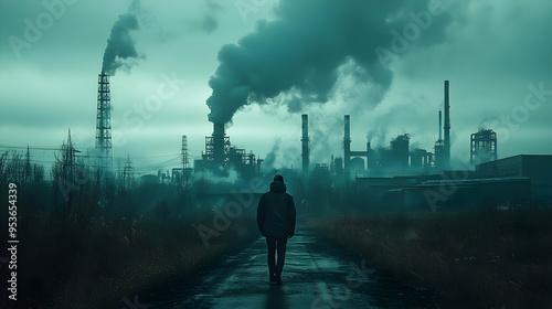 A lone figure walks towards...