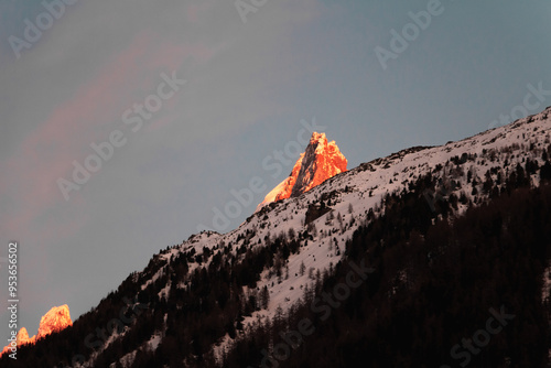 Panorama of the ski resort in alps. drama sky, mountain peaks, ski lift, skiers. high resolution photo.