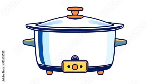 Slow cooker icon drawing clipart isolated on a white background photo