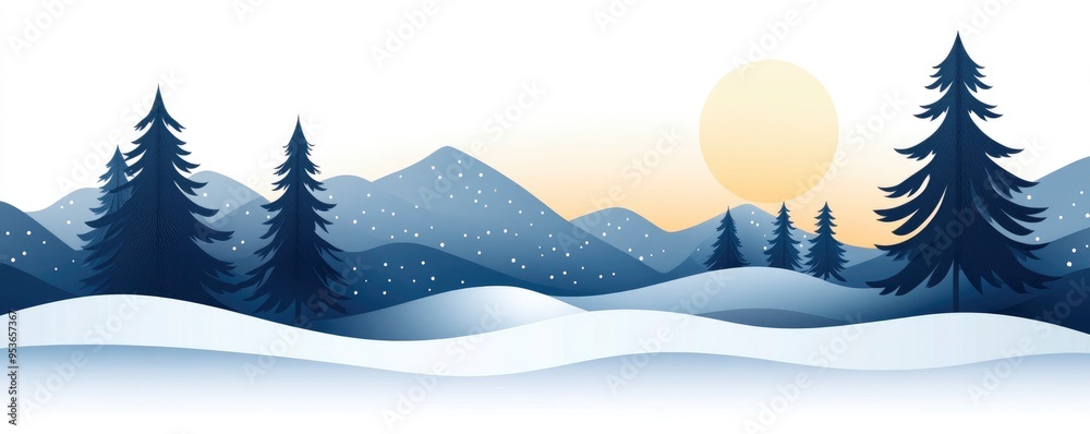 Naklejka premium Winter landscape wallpaper for Christmas.