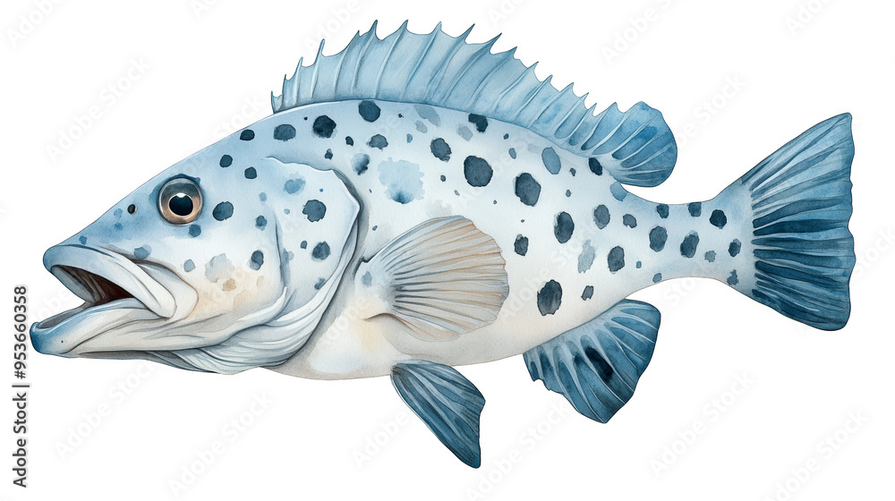 A beautifully detailed illustration of a spotted fish, showcasing its unique patterns and vibrant colors, ideal for aquatic art. A beautifully detailed illustration of a spotted fish, showcasing its unique patterns and vibrant colors, ideal for aquatic art.
