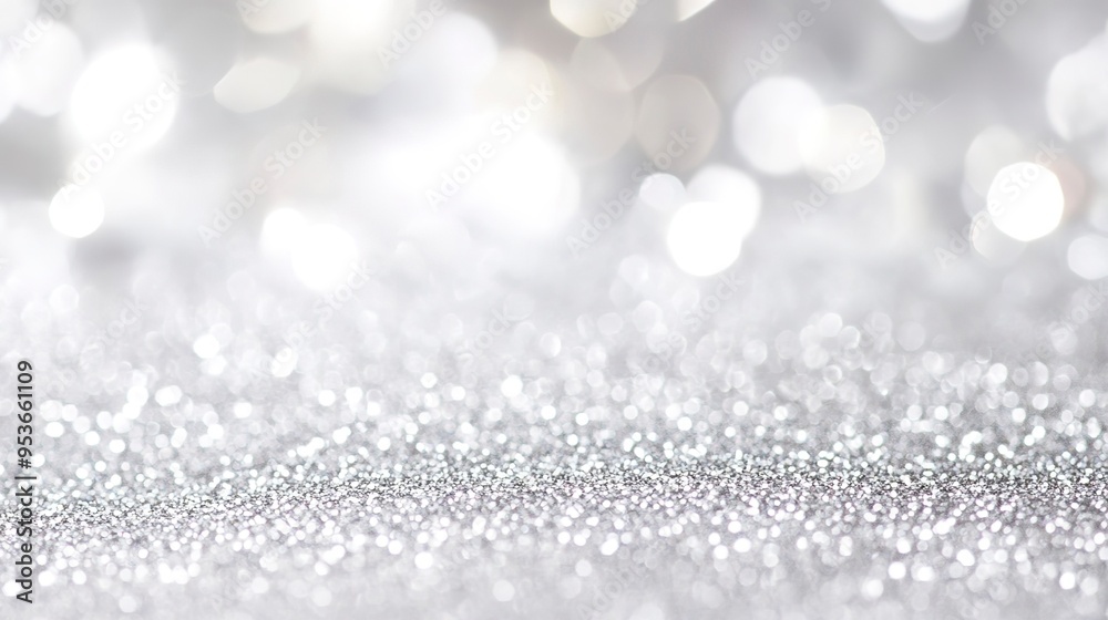 White silver glitter background with bokeh White silver glitter background with bokeh