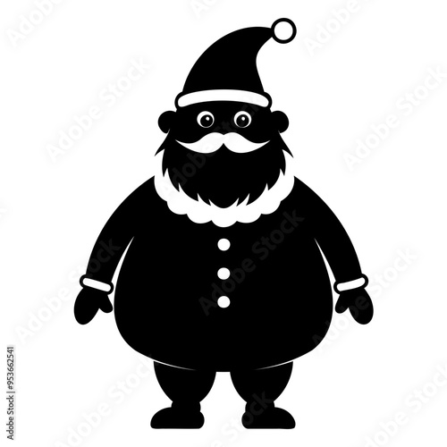 Santa Claus icon black silhouette vector illustration on a white background