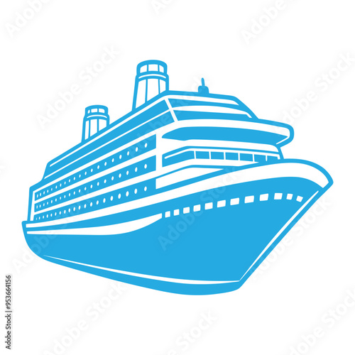  cruise ship Elegant Ocean   vector  Silhouette Graphic in Nautical Style