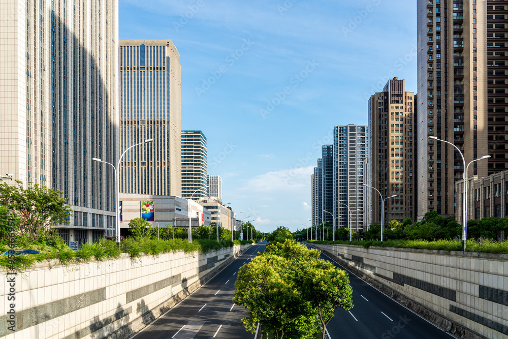 Vibrant Urban Cityscape with Lush Greenery and Modern Architecture Vibrant Urban Cityscape with Lush Greenery and Modern Architecture