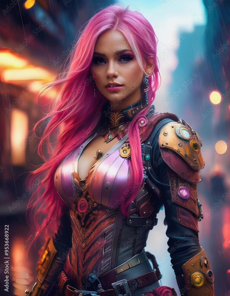 Fototapeta premium woman with purple hair