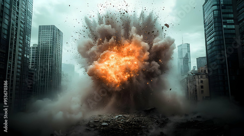A massive explosion in a ci...