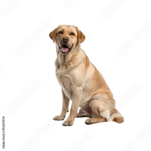 Golden Labrador Retriever Sitting and Looking at Camera