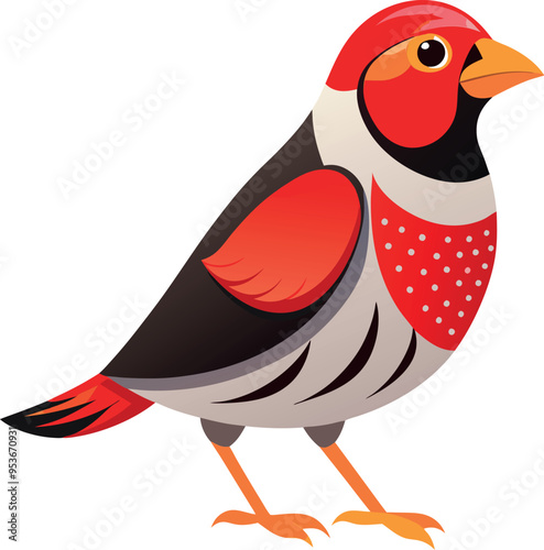 red billed quelea bird vector with white background photo