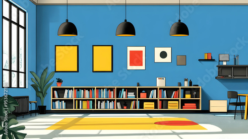 A modern minimalist room wi...