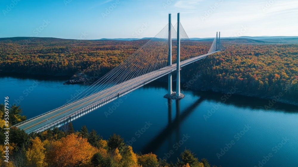 Fototapeta premium Penobscot Narrows Bridge has the tallest bridge observatory (420 ft).