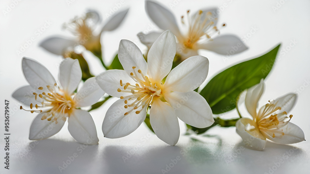 Obraz premium Jasmine flowers on white background