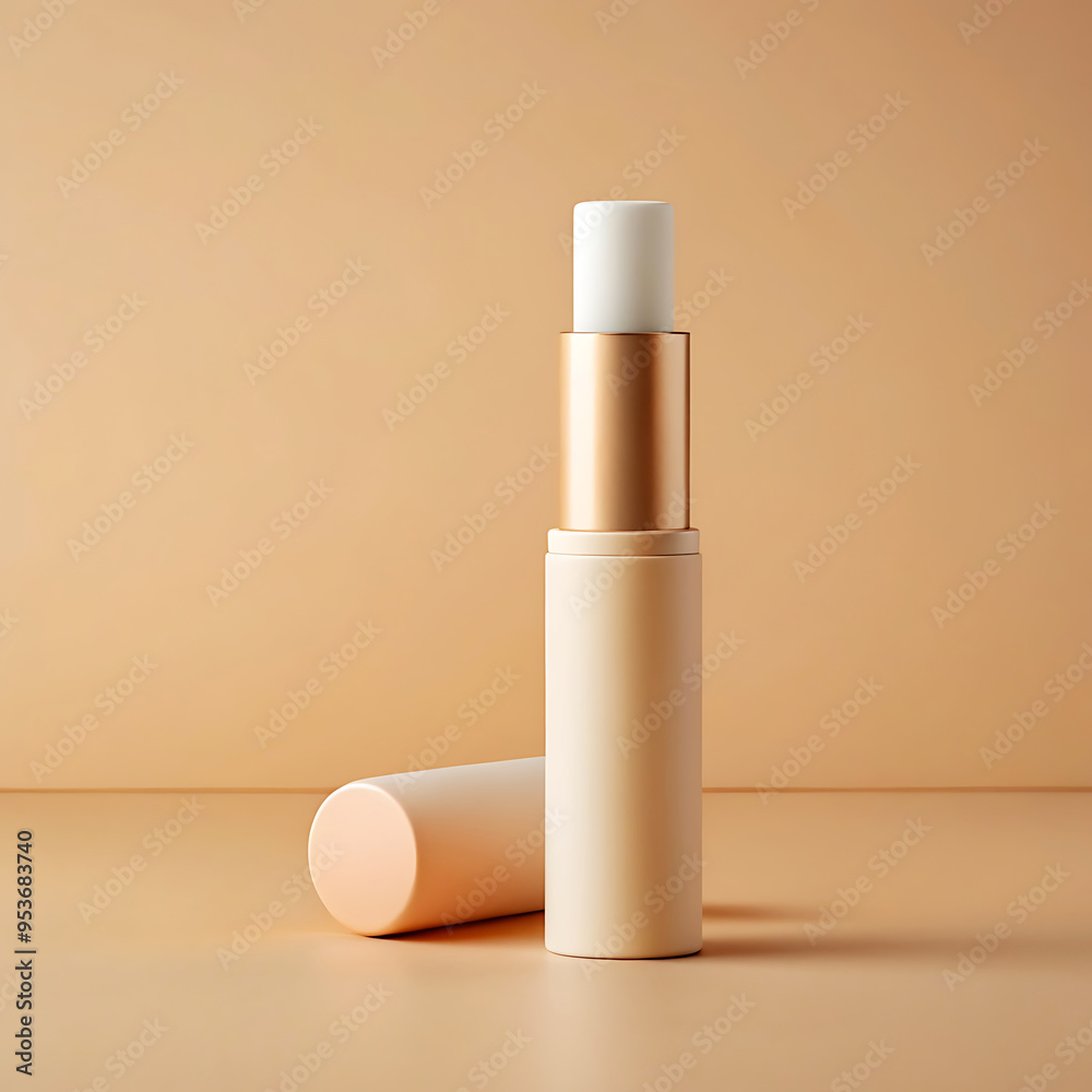 Luxury Lipstick Mockup for Lip Care Presented with Clean, A Modern Lipstick Mockup for the Chic Luxury Lipstick Mockup for Lip Care Presented with Clean, A Modern Lipstick Mockup for the Chic
