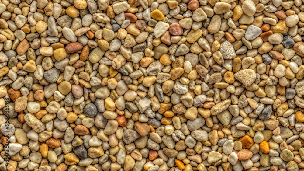 Gravel and Small Pebbles Beach Texture Background for Design with Copy Space Gravel and Small Pebbles Beach Texture Background for Design with Copy Space