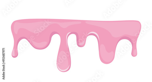 the flat vector illustration shows a seamless flow of pink goo this design element offers a playful representation of a flowing substance perfect for creative projects backgrounds or themed design photo