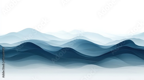 Mind with calming waves, minimalist style, flat design illustration on white background, copy space for stock photo with minimal concept, No logo, No Trademark, No text