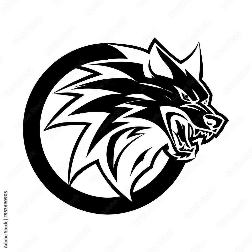 head of a wolf logo head of a wolf logo