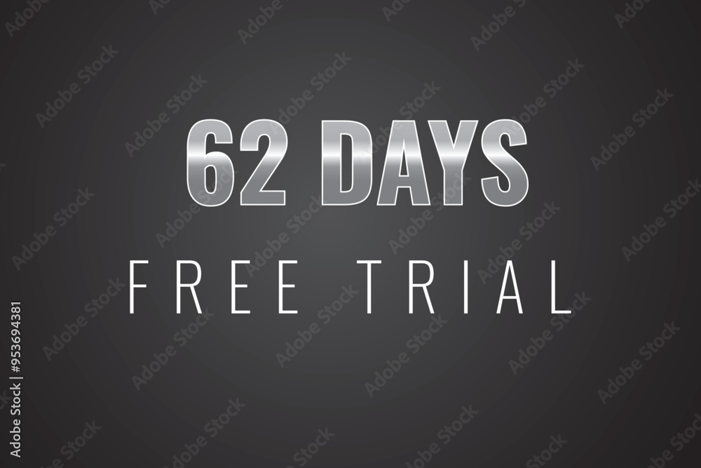 Fototapeta premium 62 day free trial banner design. 62 days free banner background 