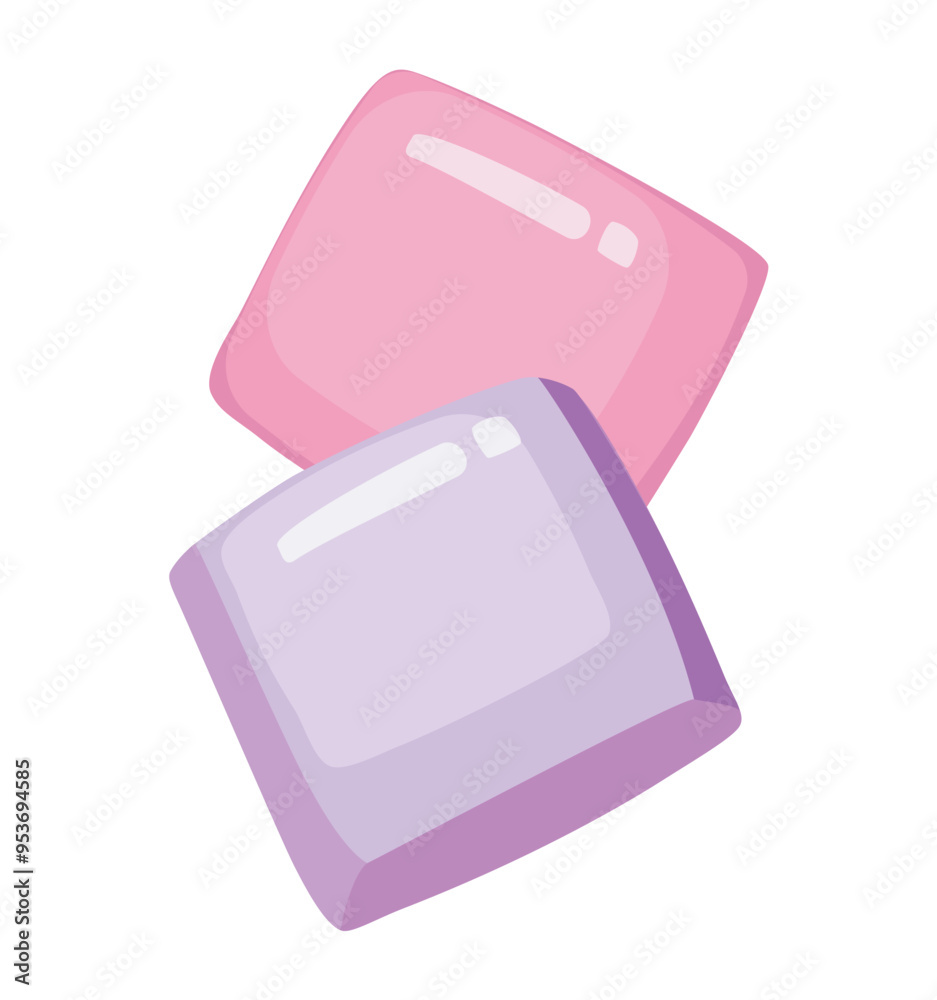 Two pillows in soft pastel colors pink and lavender drawn in a flat vector illustration style. The illustration showcases a simple yet cute design perfect for minimalist projects and decor. Two pillows in soft pastel colors pink and lavender drawn in a flat vector illustration style. The illustration showcases a simple yet cute design perfect for minimalist projects and decor.