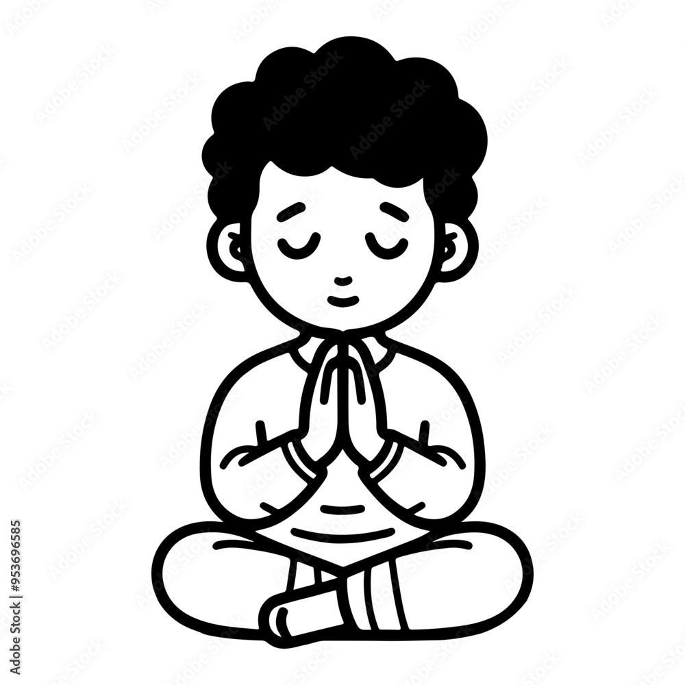 A man is praying with his hands clasped together A man is praying with his hands clasped together