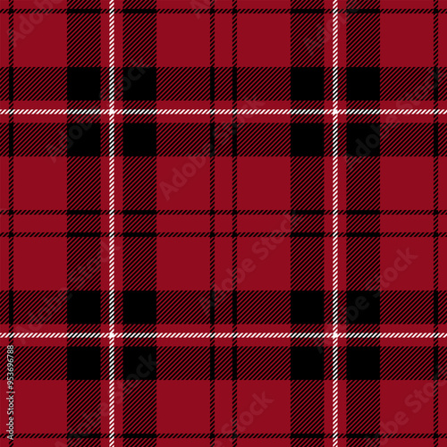 red black white christmas tartan seamless vector pattern
