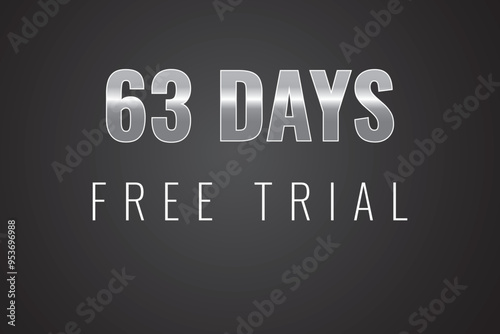 63 day free trial banner design. 63 days free banner background 