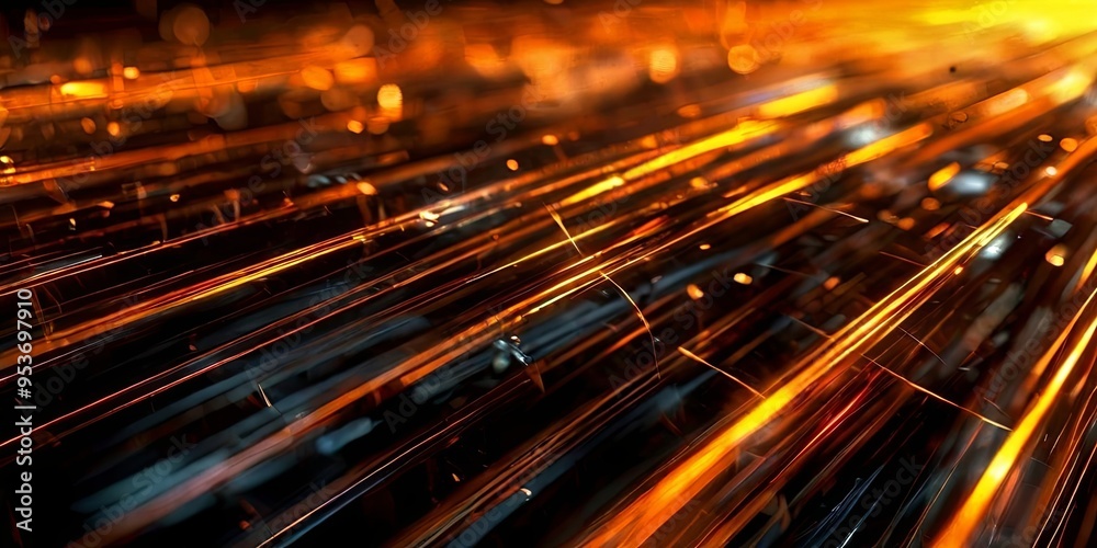 A bright orange and black line drawing of a cityscape A bright orange and black line drawing of a cityscape