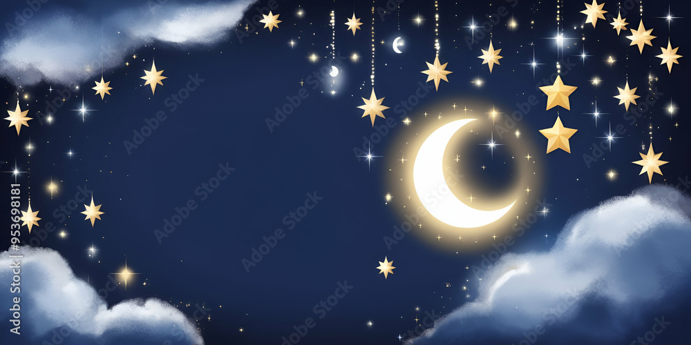 Beautiful Starry Night Sky Illustration, Celestial Art with Twinkling Stars Beautiful Starry Night Sky Illustration, Celestial Art with Twinkling Stars