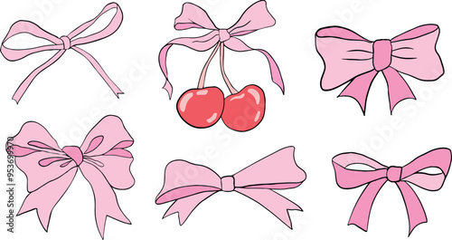 set of pink bows 