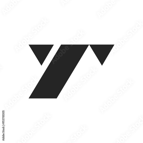 the logo consists of the letter Y and T. Magical, abstract, outline and elegant.