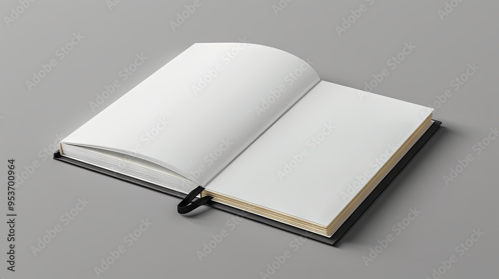 White notebook isolated on grey background White notebook isolated on grey background