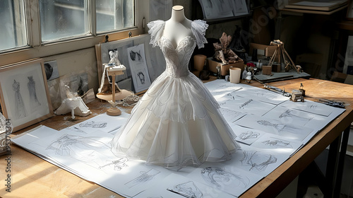 A white dress displayed on ...