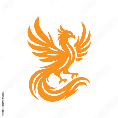awesome phoenix  logo illustration