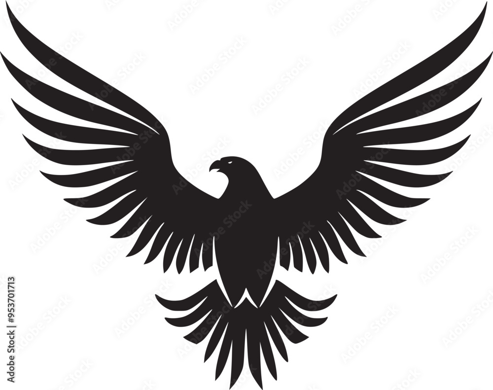 Obraz premium Soaring Eagle: A Powerful Vintage-Style Vector Illustration