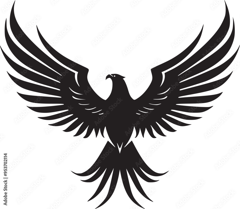 Obraz premium Soaring Eagle: A Powerful Vintage-Style Vector Illustration