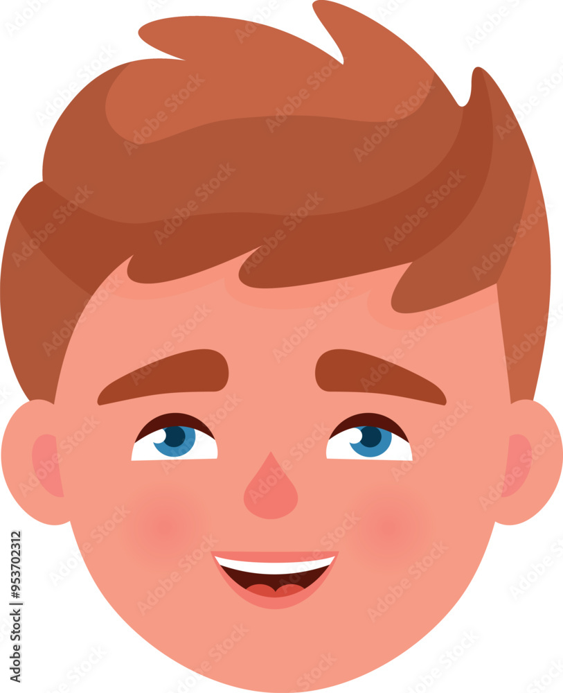 Boy head icon. Cartoon kid face portrait Boy head icon. Cartoon kid face portrait