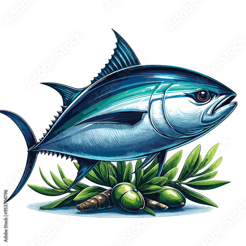 Cute Tuna fish Vector Cartoon illustration