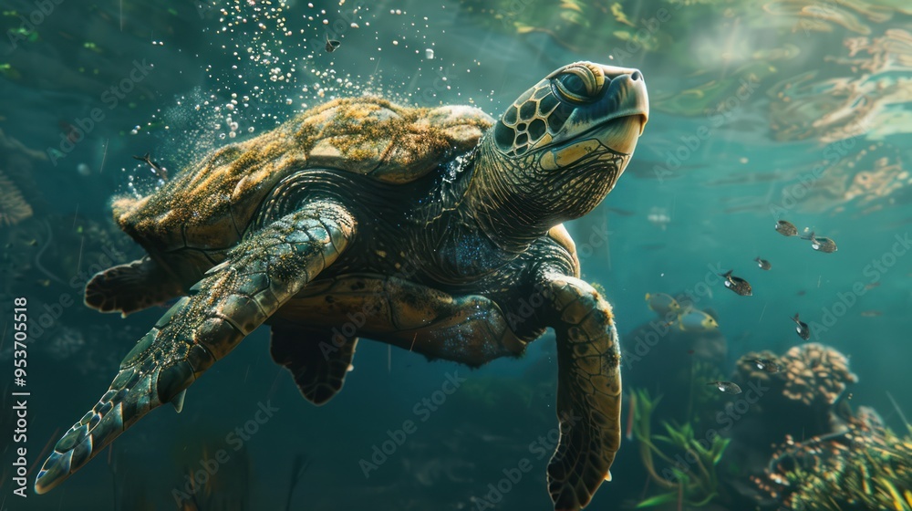 Fototapeta premium Sea Turtle Underwater