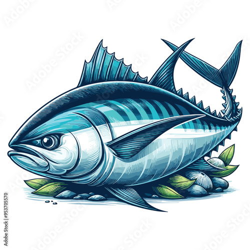 Cute Tuna fish Vector Cartoon illustration