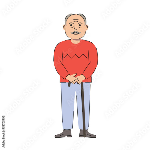 Grandfather cartoon character. Vector illustration